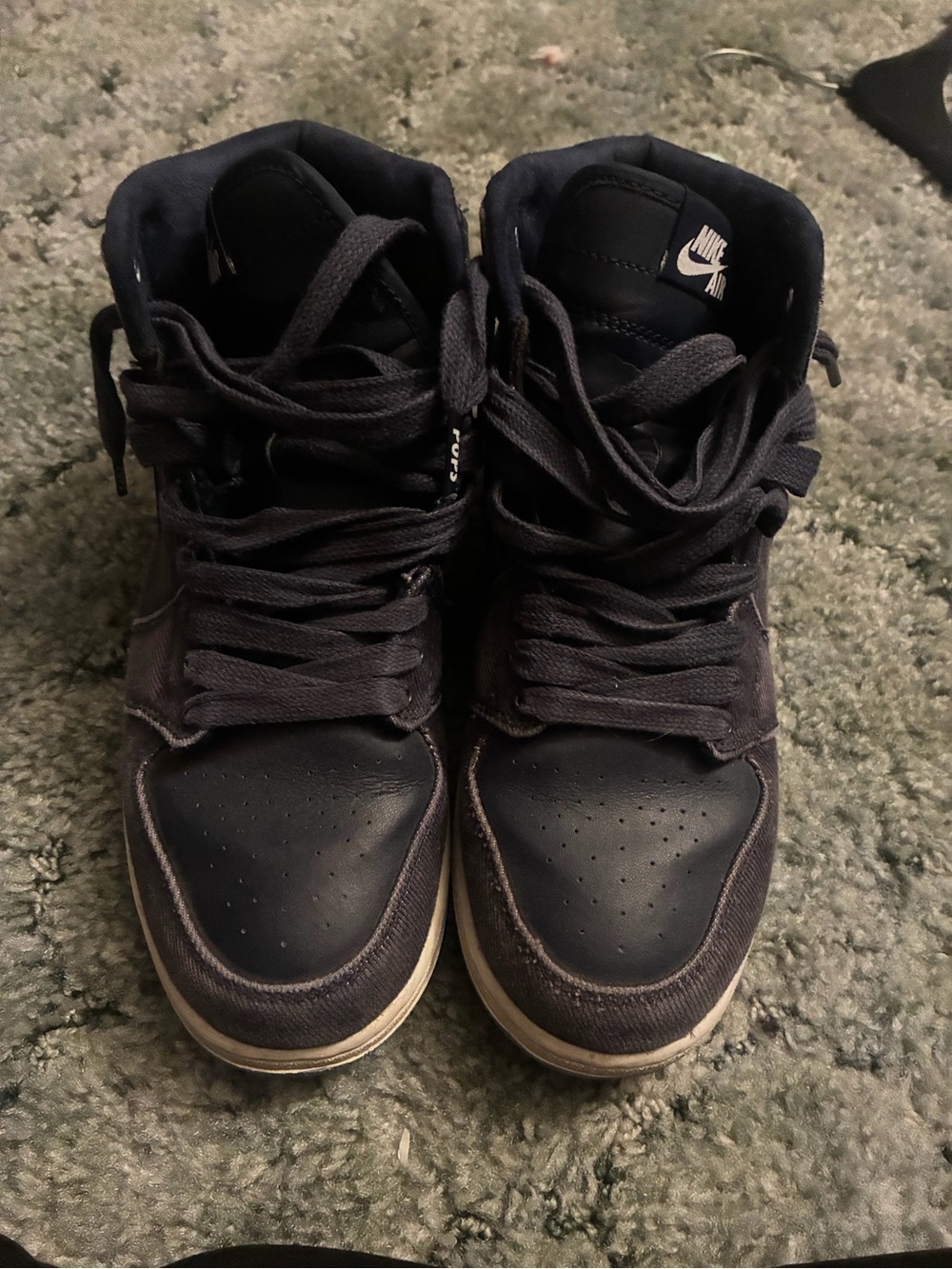 Jordan Men's High-Top Sneakers in Dark Navy and Black